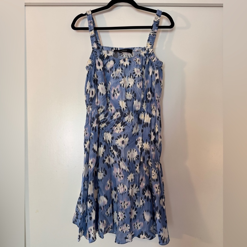 Thakoon Early 2000s Bias Cut Blue Print Dress Size ~6